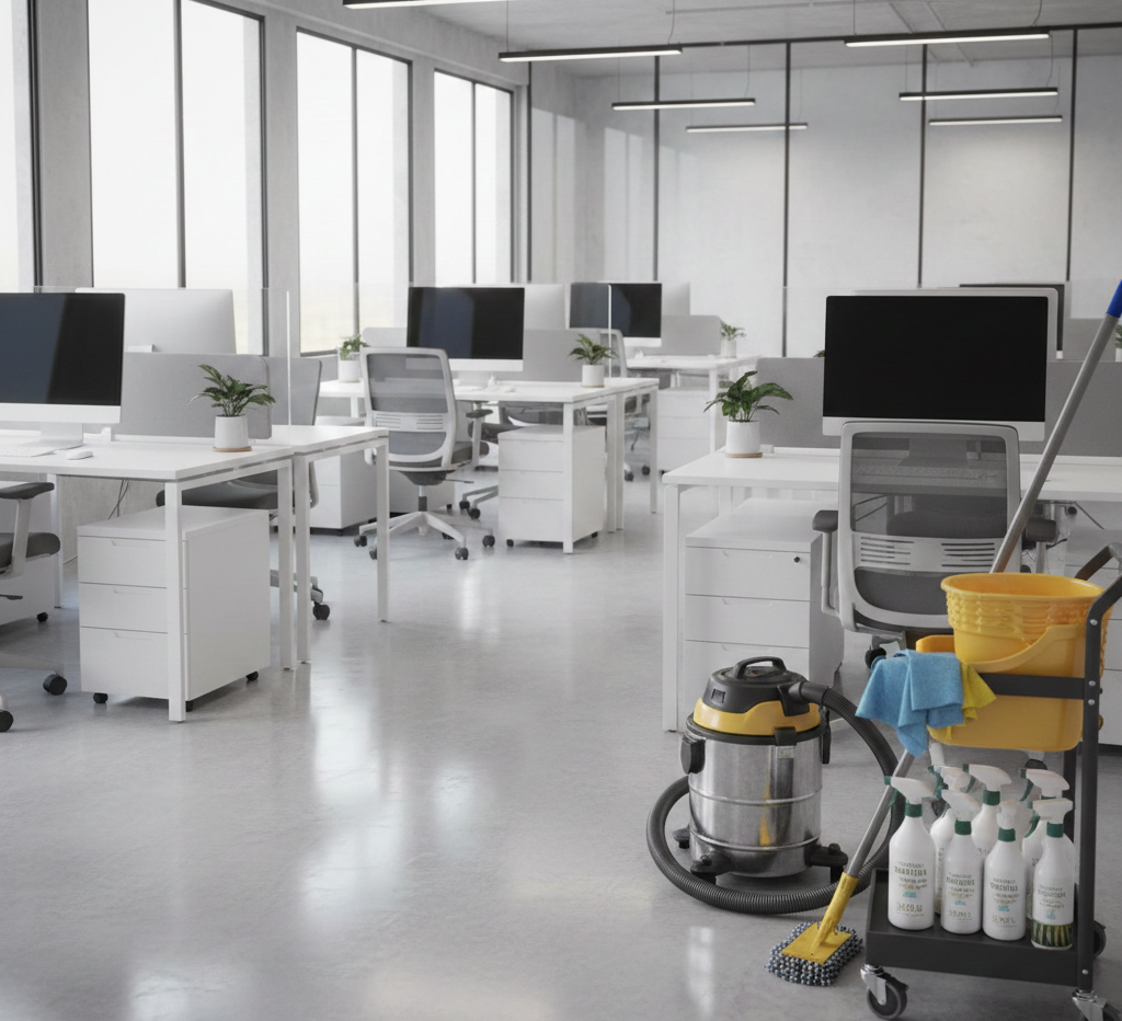 Clean modern office interior maintained by professional office cleaning services Albany NY